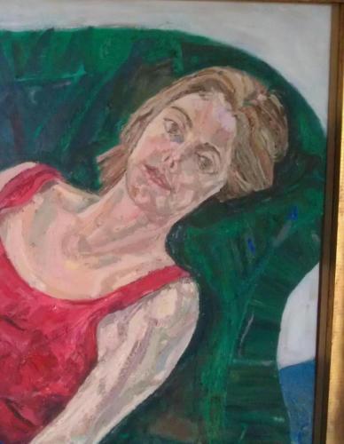Portrait of Jean in Red Dress (with reflection)