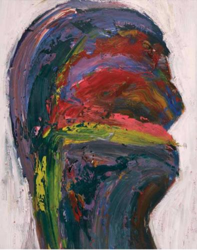 Head 1, Moon in the Man, Self-Portrait with Brain Tumour Post Craniotomy